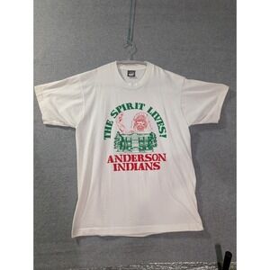 Vintage Anderson Indians The Spirit Lives Single Stitch T Shirt USA Large 90s